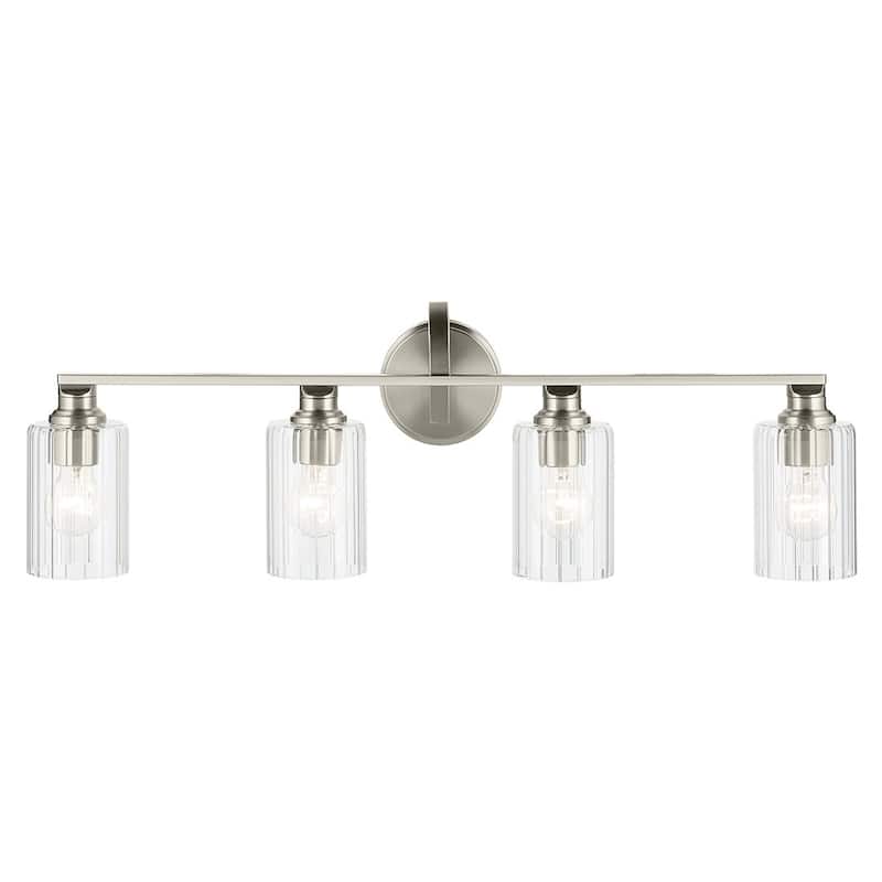Kichler Lighting Gioe 32.25" 4-Light Vanity Light with Clear Fluted Glass in Brushed Nickel