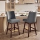 preview thumbnail 26 of 52, Pellebant 30.6'' H Solid Wood Swivel Bar Stool with Back Grey-Setof2