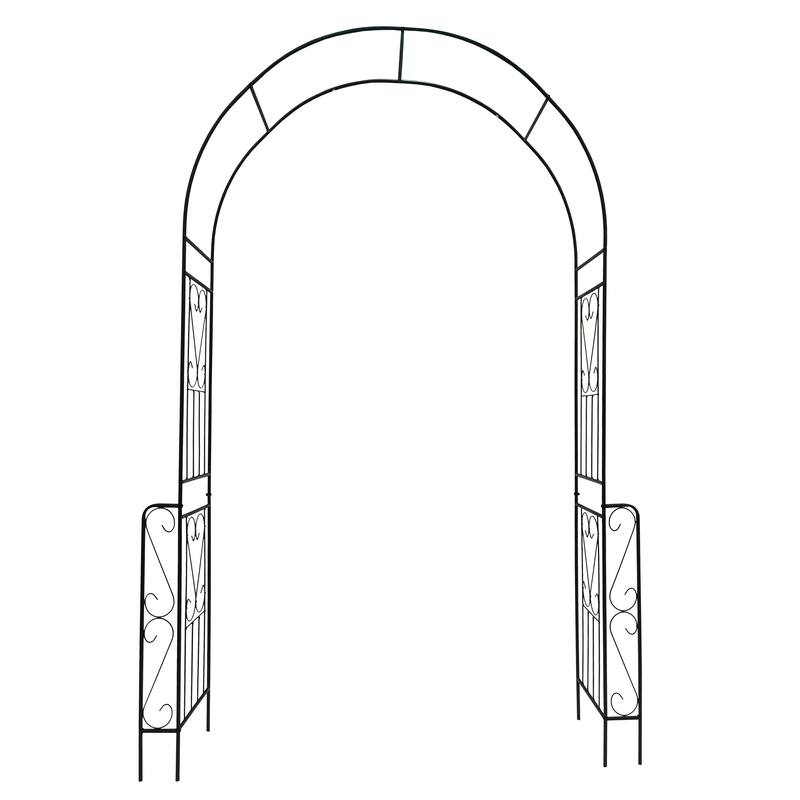 Metal Garden Arch Garden Arbor Trellis Climbing Plants Support Rose Arch Outdoor Arch Black
