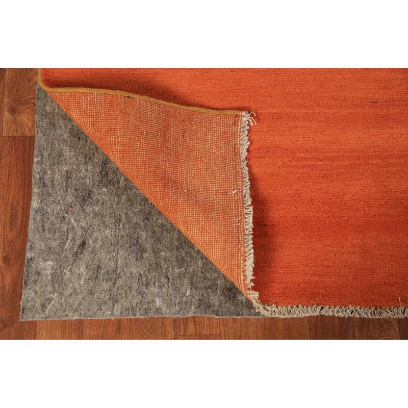 Orange Modern Gabbeh Oriental Area Rug Handmade Wool Carpet - 5'7" x 7'10"