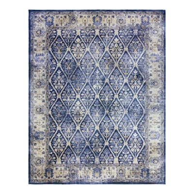 Gertmenian Timbo Lowan Traditional Industrial Distressed Navy Blue Area Rug