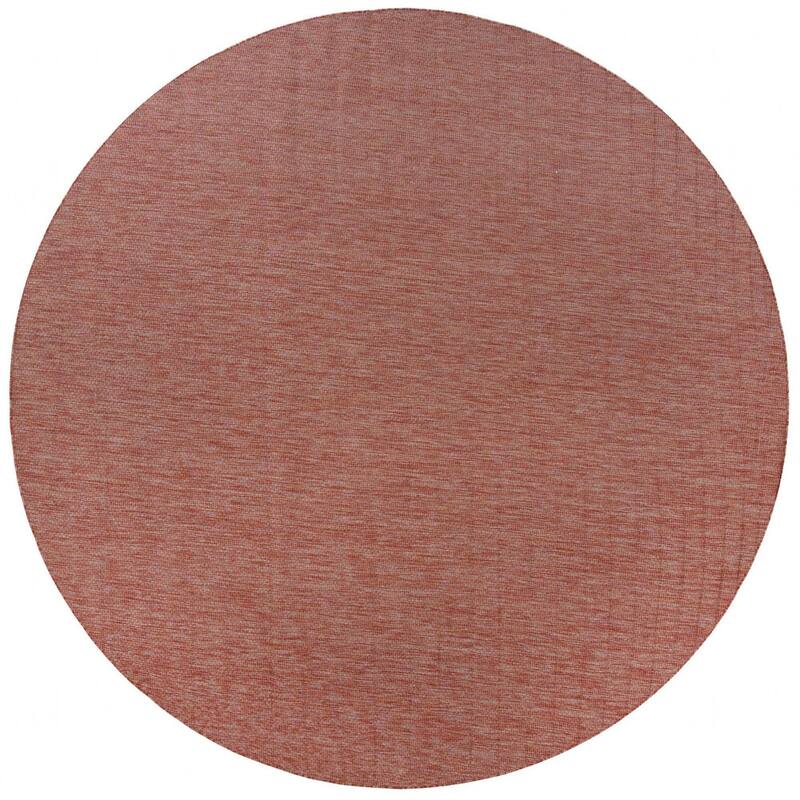 Outdoor Amsterdam Collection Area Rug - Rust Red - 10'8" Round