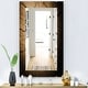 preview thumbnail 3 of 5, Designart 'Wood Curve' Traditional Printed Vanity Printed Wall Mirror