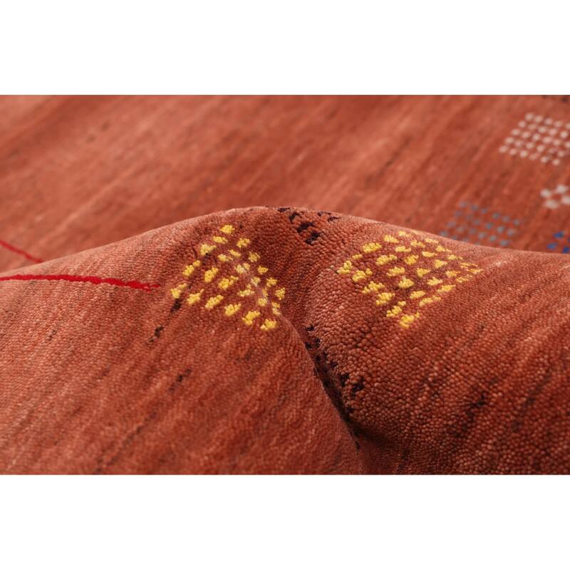 ECARPETGALLERY Hand Loomed Kashkuli Gabbeh Copper Wool Rug - 4'10 x 7'10