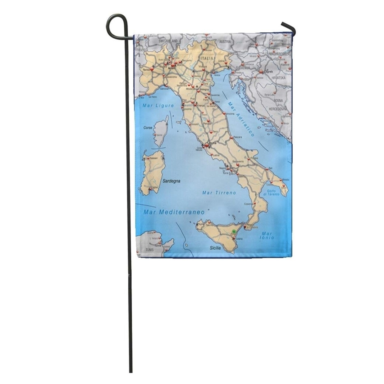 Shop Ancona Map Of Italy Highways In Pastel Orange Benevento Bergamo Bologna Garden Flag Decorative Flag House Banner 28x40 On Sale Overstock 31407826