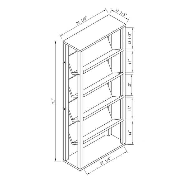 Puno Contemporary 5-Shelf Open Back Bookcase by Furniture of America