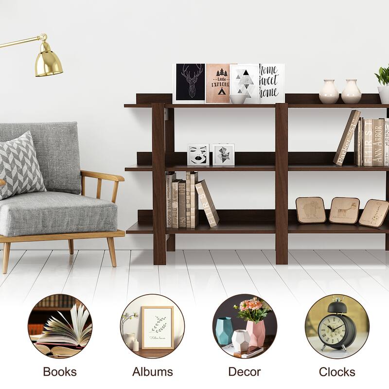 Costway 59'' 3 Tier Console Table with Storage Wooden Sofa Entryway - See Details