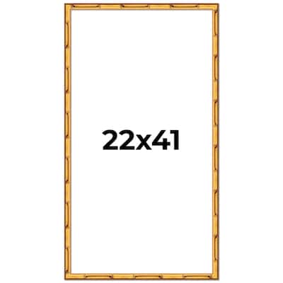 22x41 Frame Gold Bamboo Picture Frame Modern Photo Frame Includes UV Acrylic Shatter Guard Front Acid Free Foam Backing Board