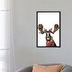 preview thumbnail 13 of 13, iCanvas "Christmas Moose" by Big Nose Work Framed