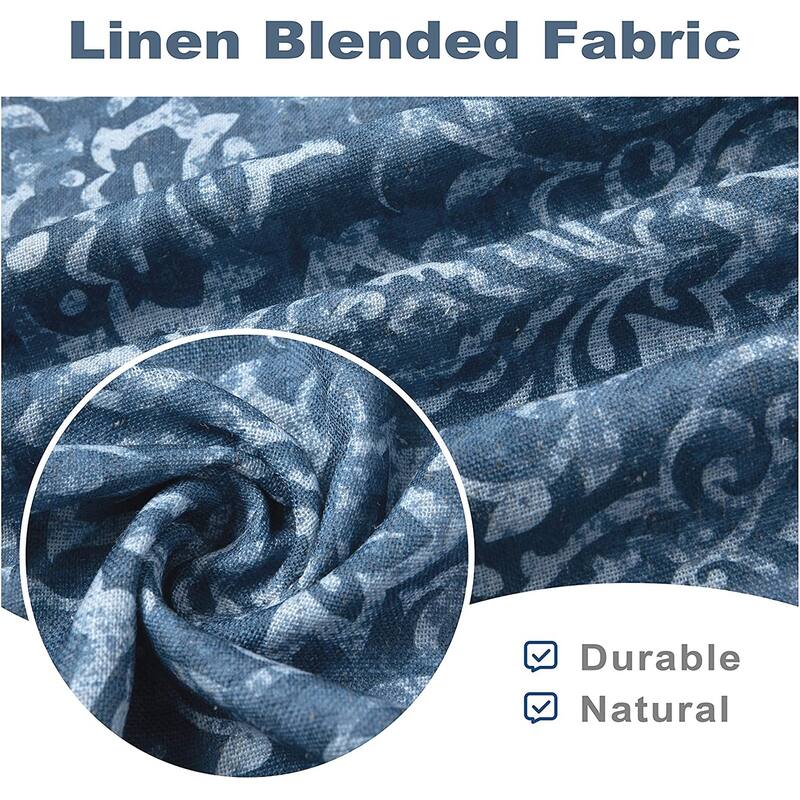 DriftAway Frances Linen Blend Damask Printed Blackout Curtain