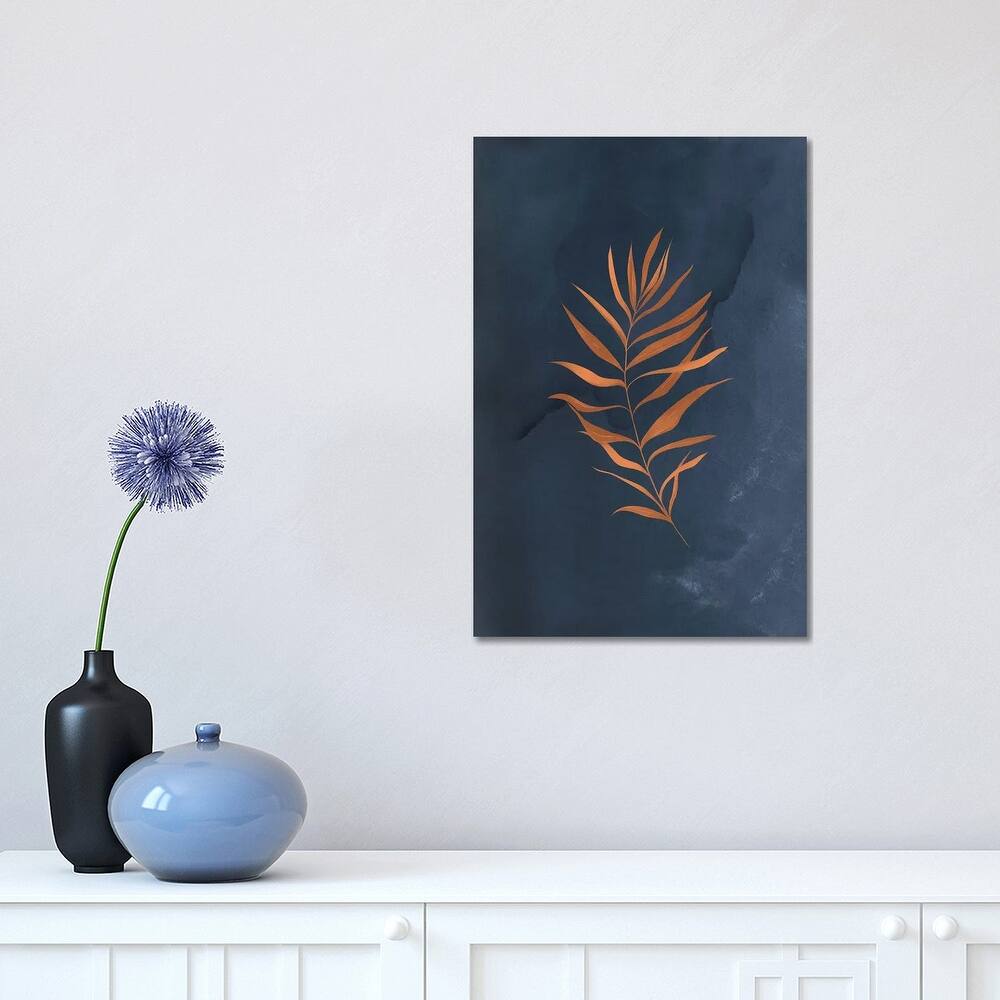 iCanvas "Navy Blue Monstera Leaf" by Nordic Print Studio Canvas Print