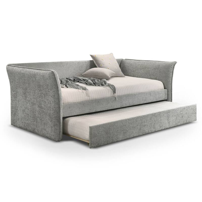 Furniture of America Gestin Modern Twin Upholstered Daybed with Trundle