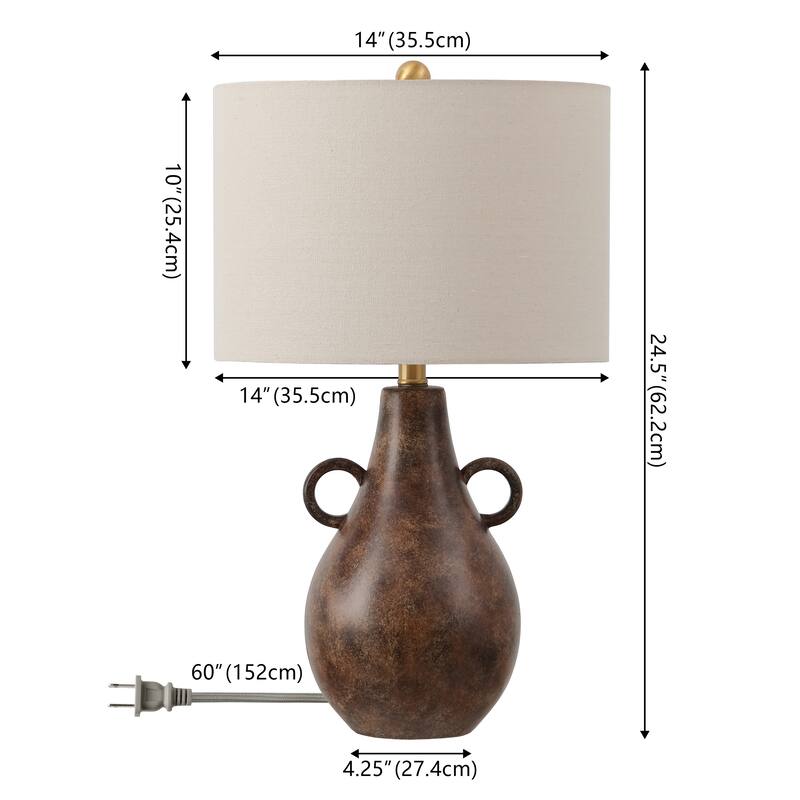 SAFAVIEH Shiloh 25-inch Ceramic Table Lamp (LED Bulb Included) - 14"W x 14"D x 25"H