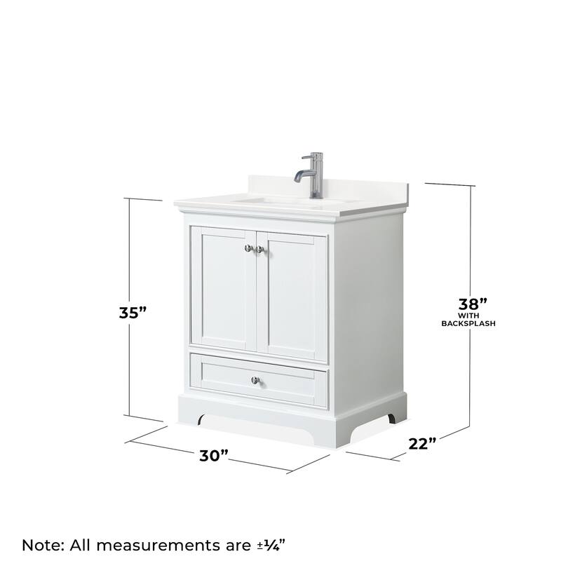 Wyndham Collection WCS202030S-QTZ-UNSMED Deborah 30" Free Standing
