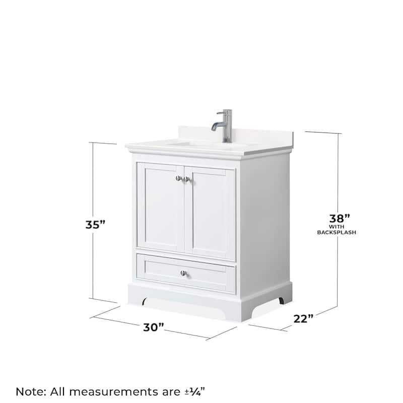 Wyndham Collection WCS202030S-QTZ-UNSMXX Deborah 30" Free Standing