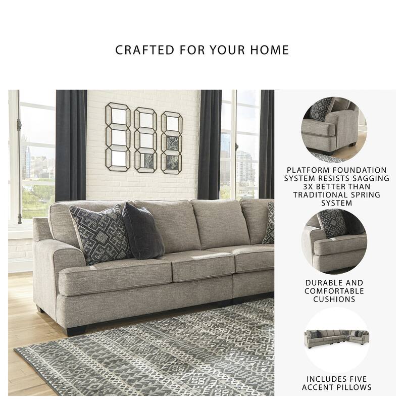 Signature Design by Ashley Bovarian Gray 4-Piece Sectional - 154"W x 99"D x 39"H
