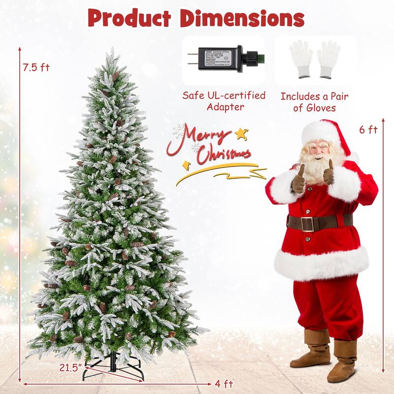 Gymax 6/7.5/9 ft Artificial Christmas Tree w/ 765/1135/1871 Branch - See Details