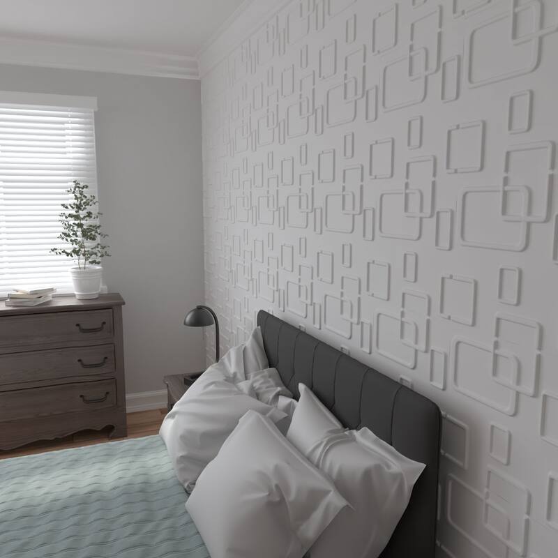 19 5/8"W x 19 5/8"H Odessa EnduraWall Decorative 3D Wall Panel, White