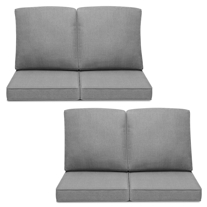 21 W x 22 D in. Deep Seat Outdoor Cushion Set by Crestlive Products - 4-Seater - Light Grey