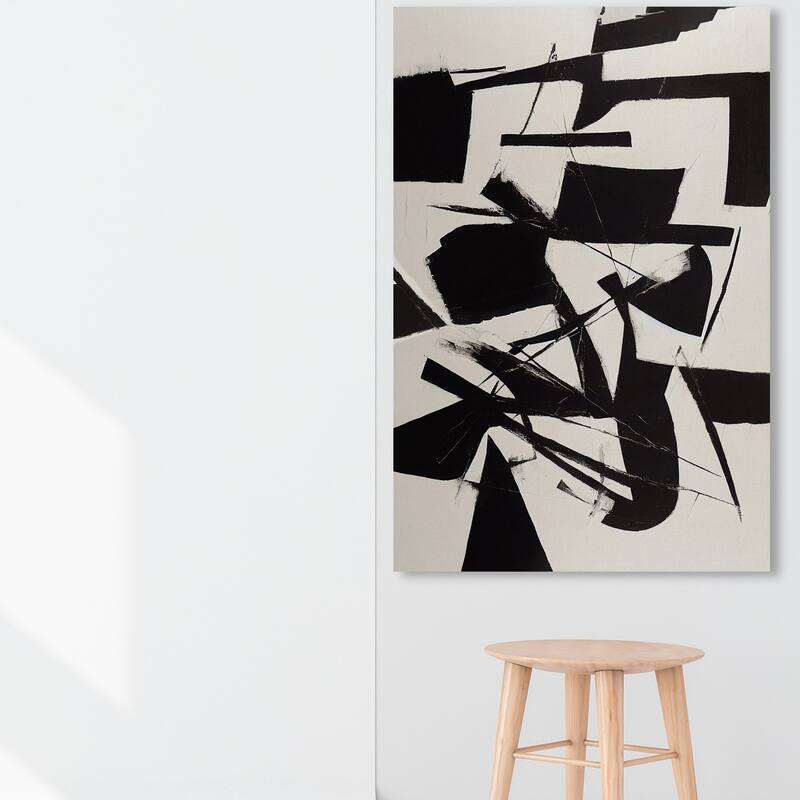 Wynwood Studio Canvas Abstract Expressive Moment Black and Modern & Contemporary Wall Art Canvas Print - 54 x 36