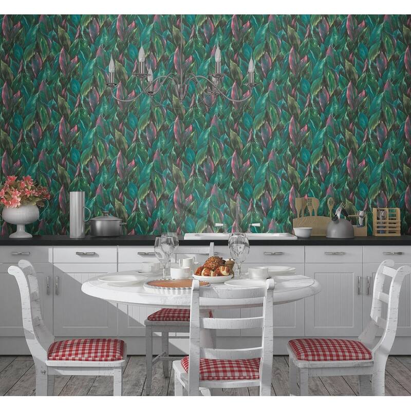 Rasch Maclayi Fuschia Banana Leaf Wallpaper