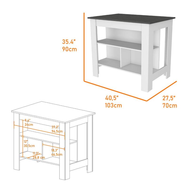 Briargate 2-Piece Kitchen Set, Kitchen Island and Wall Cabine