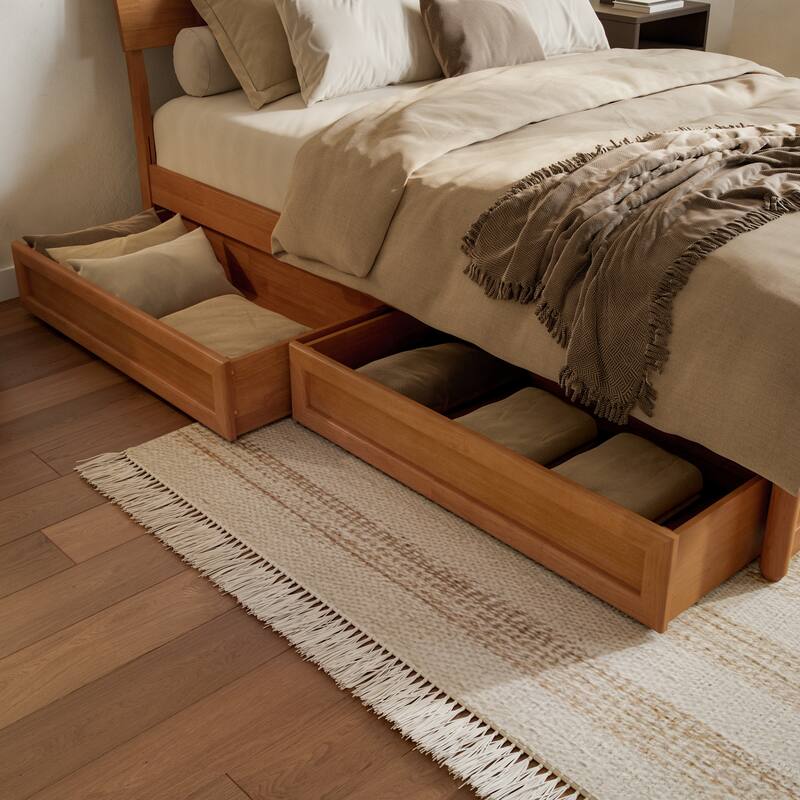 Norla Wood Platform Bed with Storage Drawers