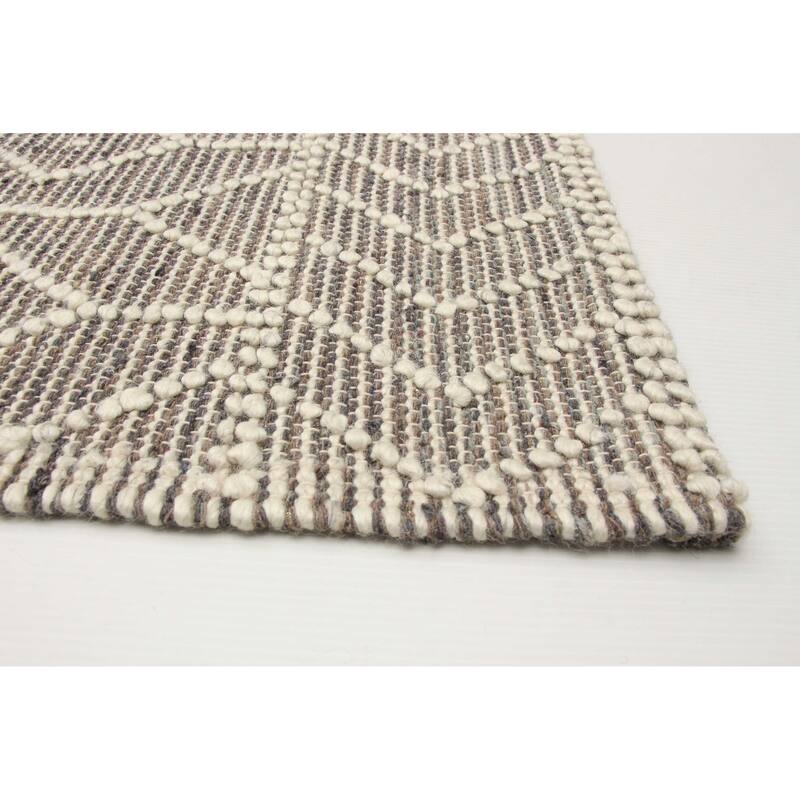 ECARPETGALLERY Braid weave Sienna Brown Wool Rug - 5'0 x 8'2