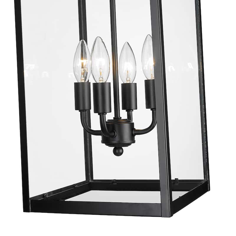 Millennium Lighting Barkeley 1 Light Outdoor Hanging Lantern in Powder Coated Black with ClearGlass Shades