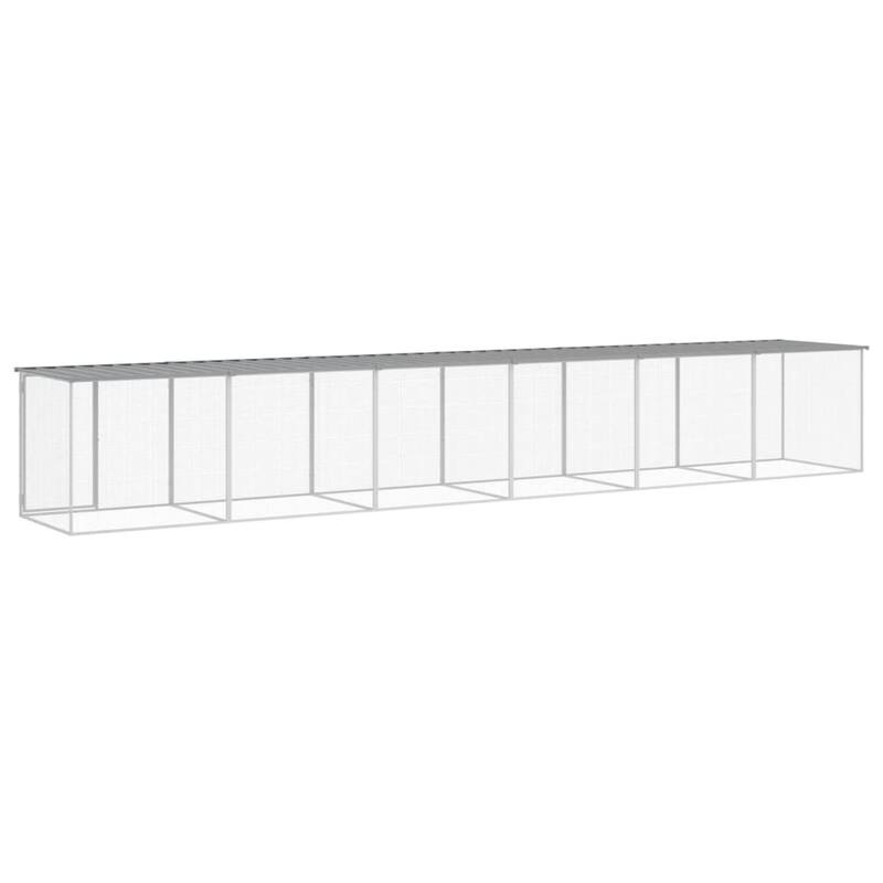 vidaXL Chicken Cage with Roof Metal Chicken Run Animal House Galvanized Steel