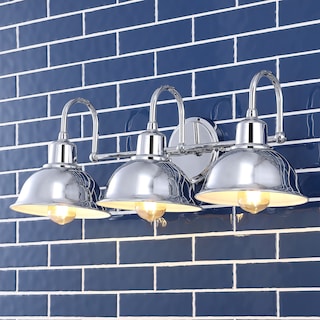 Frisco Farmhouse Industrial Iron LED Vanity, Chrome by JONATHAN Y