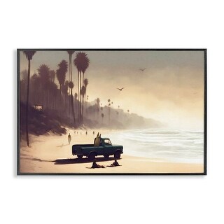 Stupell Dreamy Beach Tropical View Framed Giclee Art Design By Noah Bay ...