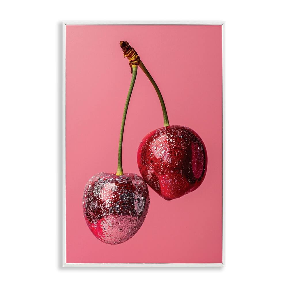 Stupell Dazzling Cherry Pair Framed Giclee Art Design By LSR Design Studio
