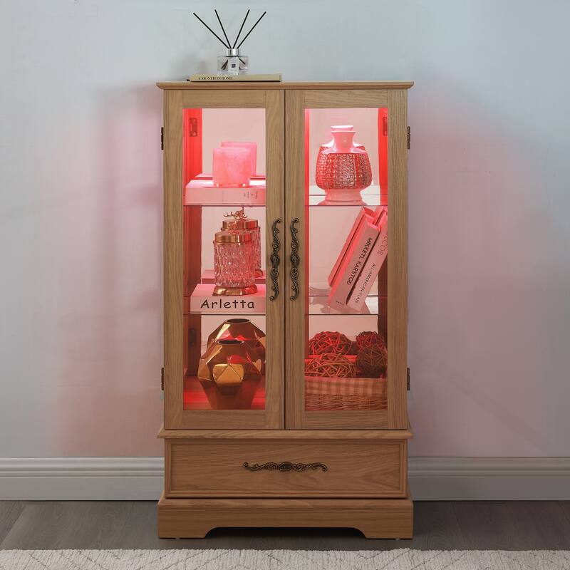 Exquisite Lighted Display Cabinet with Multiple Features for Stylish Storage