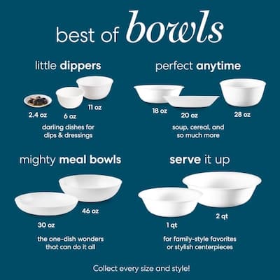 Large White Pasta Bowls, Ceramic 50 oz Serving Bowl Set of 4
