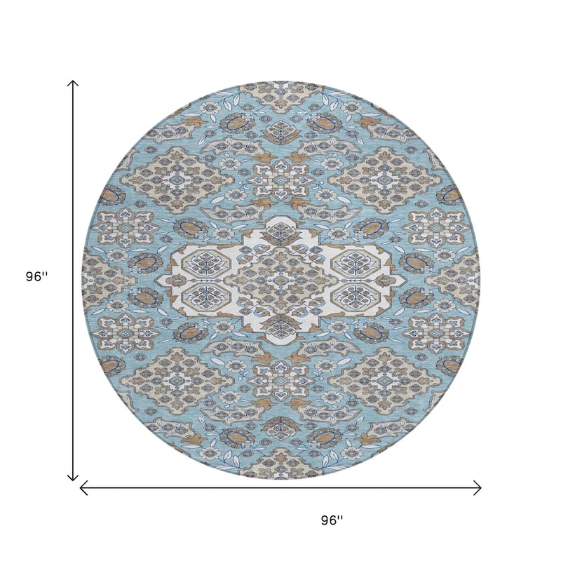 HomeRoots Medallion Traditional Rectangle Outdoor Rug