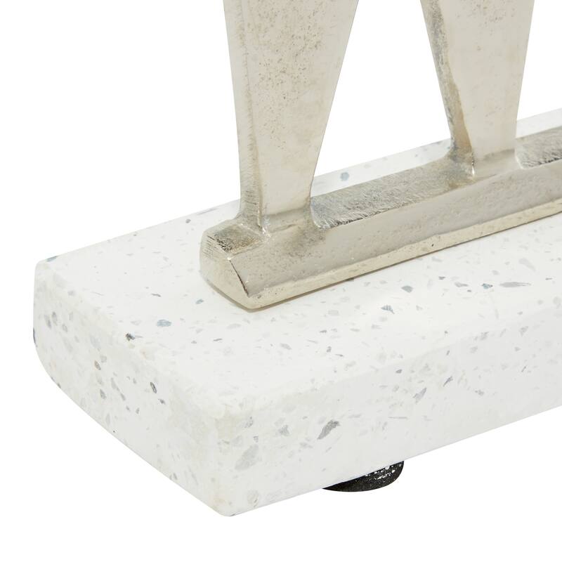 Silver Terrazzo Modern Decorative Sign 7 x 21 x 2 - 21 x 2 x 7