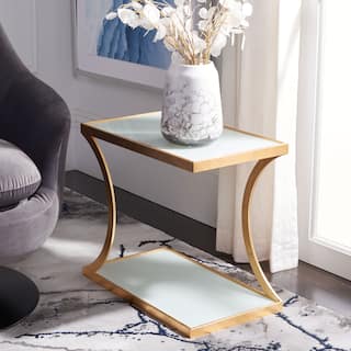 SAFAVIEH Treasures Sullivan Gold/ White Top Accent Table - 20" x 12.1" x 18"