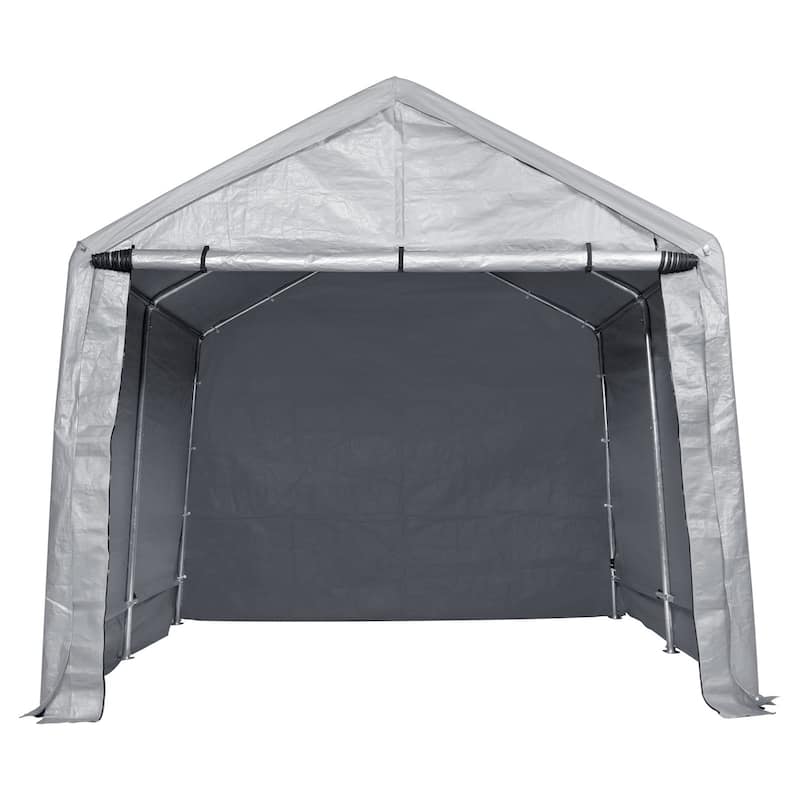 Heavy Duty Outdoor Storage Shelter Portable Garage Tent with Windows - 7 x 12 ft.