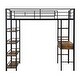 preview thumbnail 19 of 21, Metal Loft bed with Desk, Ladder, Fence and Shelves for Kids, Boys and Girls, Bedroom