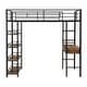 preview thumbnail 7 of 9, Twin Size Metal Loft Bed with Desk, Ladder, Fence, and Shelves for Kids