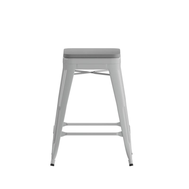 All-Weather Backless Commercial Bar Stool with Poly Resin Seat
