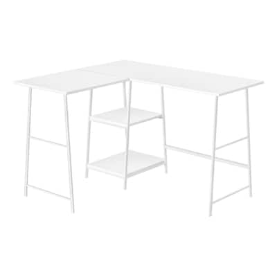 Computer Desk, Home Office, Corner, Storage Shelves