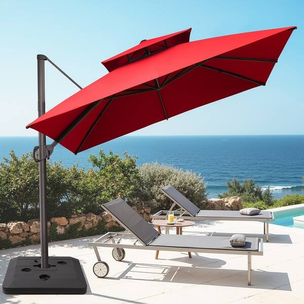 costway 10ft square patio offset cantilever umbrella WUFF Bluu Umbrella Hanging Market Umbrella Outdoor Umbrellas with Crank & Cross Bases(Beige) : Patio, Lawn & Garden This offset hanging umbrella adopts a stable crossed base Costway 10 x 10 FT