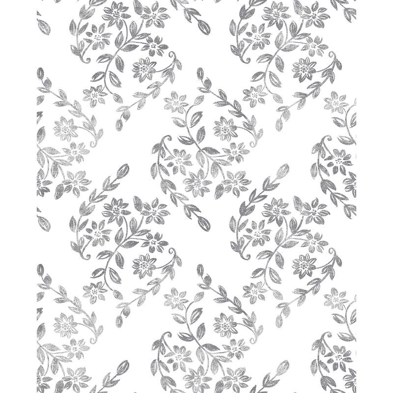 A-Street Prints Arabesque Grey Floral Trail Wallpaper