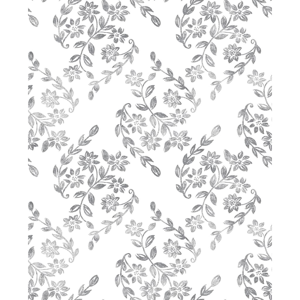 A-Street Prints Arabesque Grey Floral Trail Wallpaper