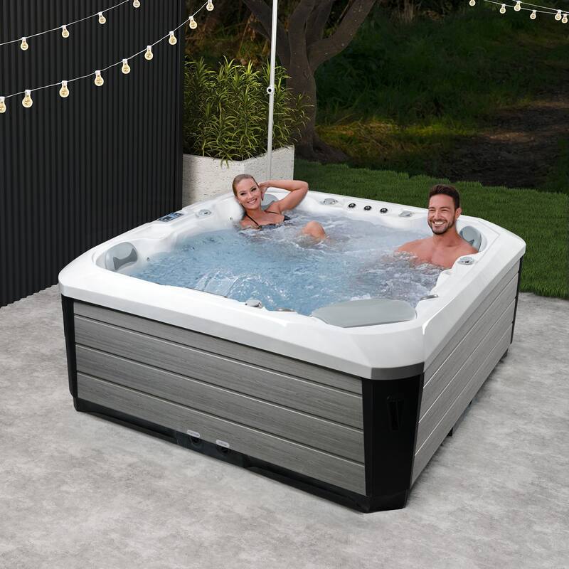 EROMMY Luxury 6-Person Hot Tub – 51 Jets, Heated & Ozonated – Premium Family Spa with Cover