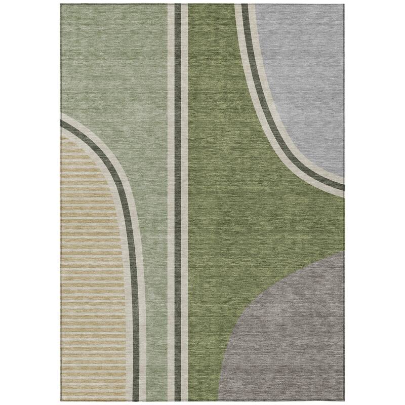 Machine Washable Indoor/ Outdoor Contemporary Keely Chantille Rug