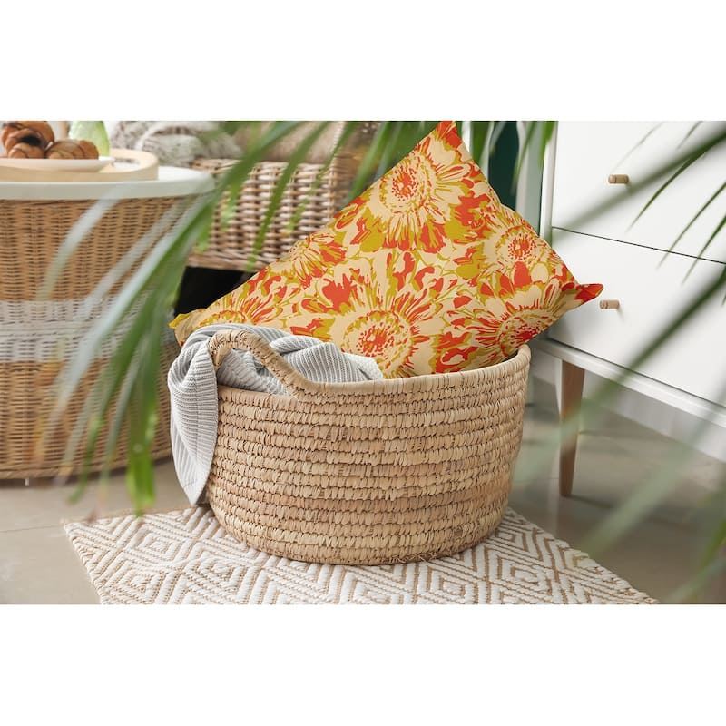 Big Flowers Decorative Throw Pillow