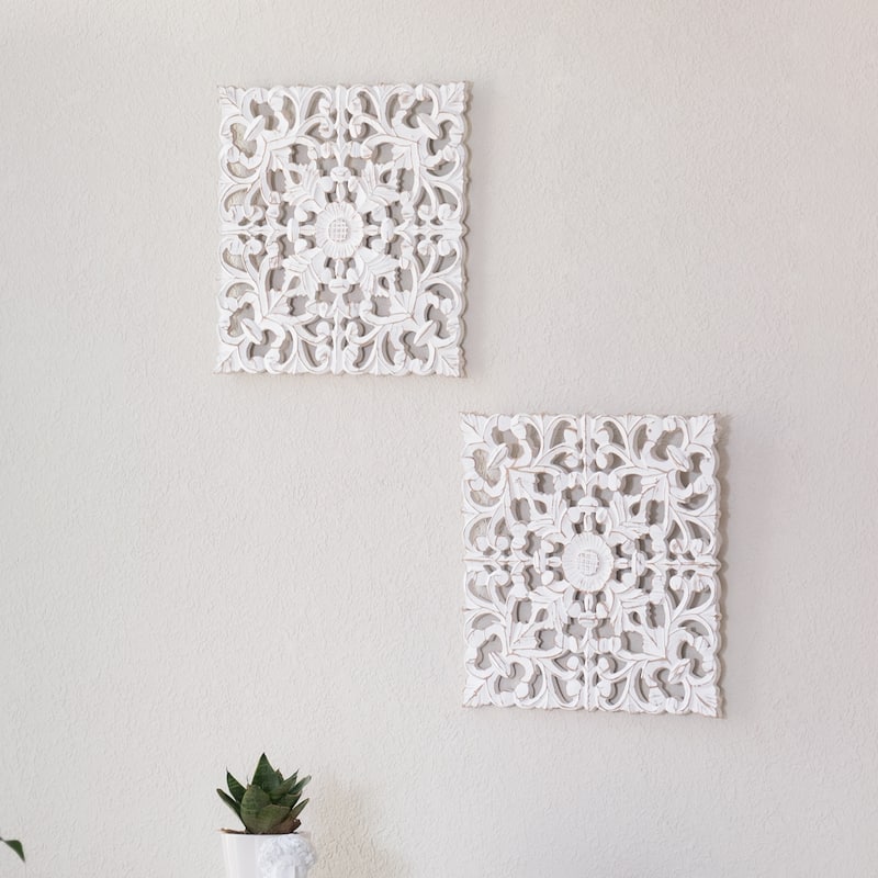 MH London - All Season Wall Decor Medallion Bianci Pack of 2 - White